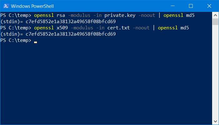 OpenSSL - controllo delle chiavi private e pubbliche